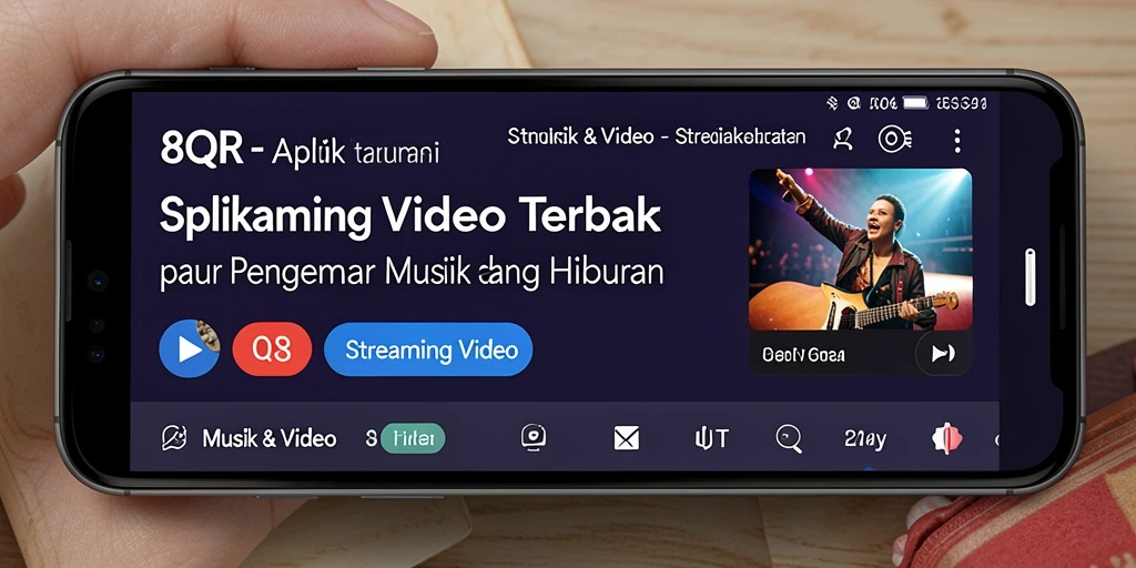 Tampilan antarmuka aplikasi 8QR yang memanjakan mata untuk Streaming Video.