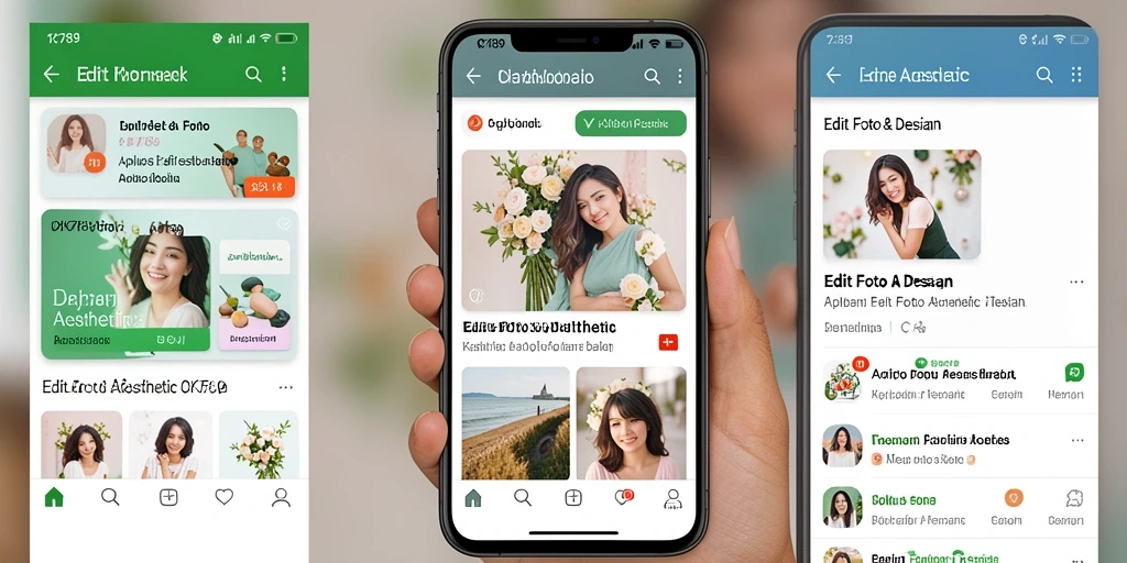 Screenshot CK789 menampilkan antarmuka pengeditan foto aesthetic yang intuitif.