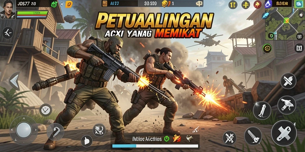 Antarmuka JOS77 menampilkan aksi mendebarkan di dalam permainan.
