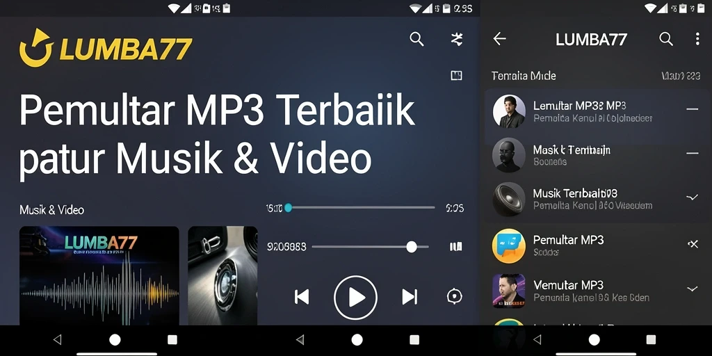 Antarmuka LUMBA77 yang menarik untuk Pemutar MP3.