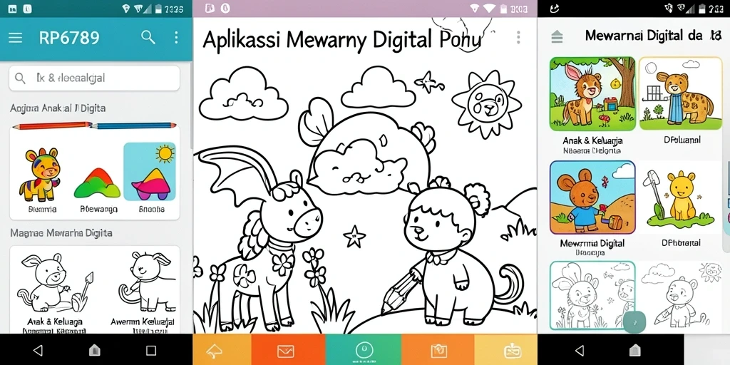 Tampilan aplikasi RP6789 dengan antarmuka Mewarnai Digital yang menyenangkan.
