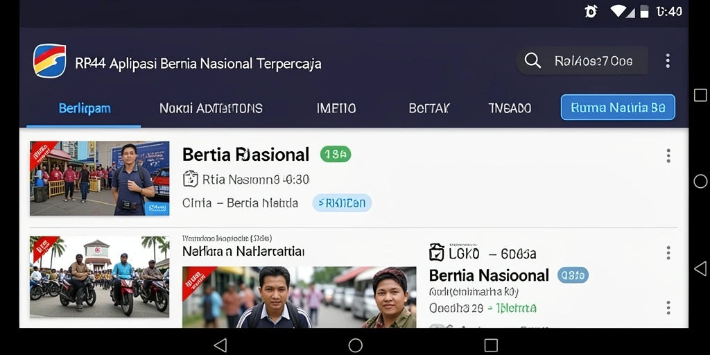 Antarmuka RR44 yang modern dan informatif untuk berita nasional.